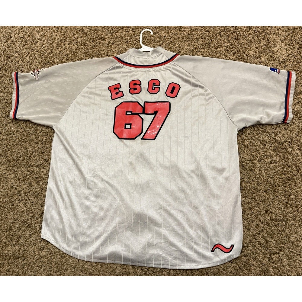 Vintage 90's Cleveland Indians MLB Willie Esco #67 ESCO Zip Up Jersey Sz 3XL